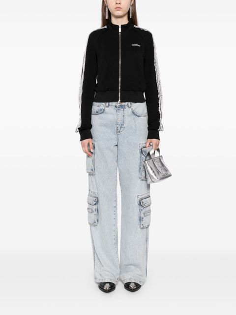 Off-White lace logo-print track jacket - Black - zdjęcie produktu nr 2