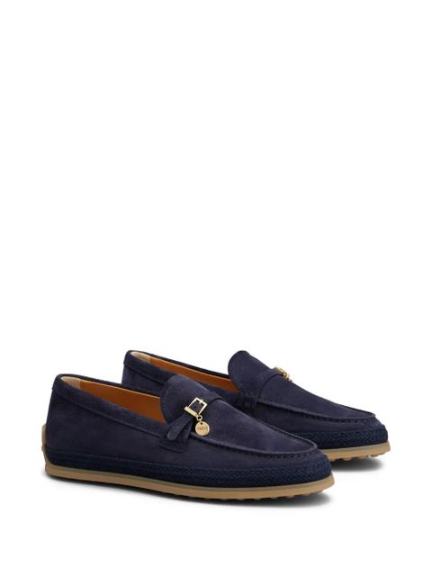 Tod's buckle-detail suede loafers - Blue