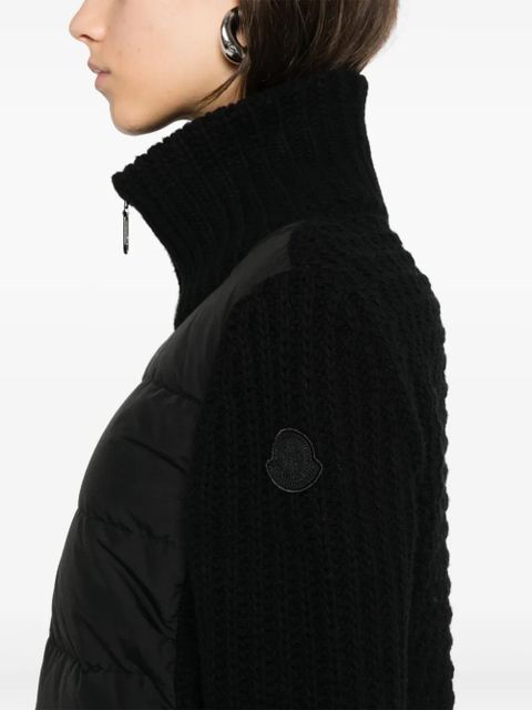Moncler padded-panel cardigan - Black