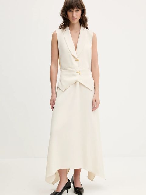 Stine Goya sukienka kolor beżowy maxi rozkloszowana SG-SS25-D115-2347 - zdjęcie produktu nr 1