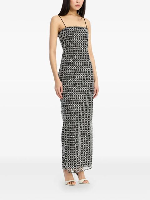 ROTATE BIRGER CHRISTENSEN beaded slip maxi dress - Black