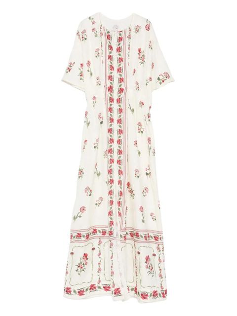 Agua By Agua Bendita Gesto Quebrada floral maxi dress - Neutrals - zdjęcie produktu nr 1