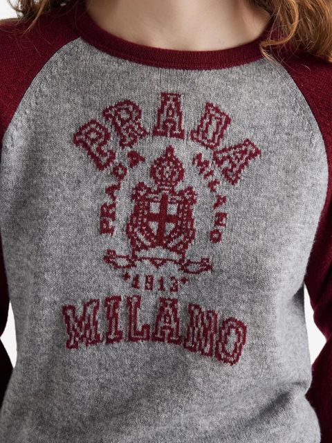 Prada logo-intarsia sweater - Grey - zdjęcie produktu nr 2