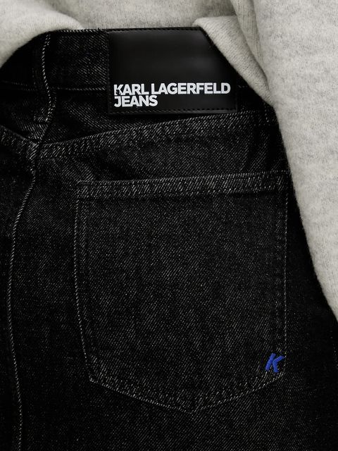 Karl Lagerfeld Jeans spódnica jeansowa kolor czarny midi prosta A4W12002