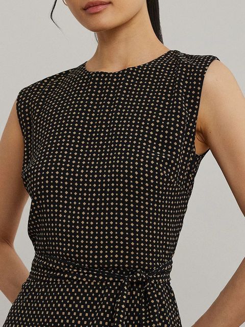 Lauren Ralph Lauren sukienka kolor czarny midi rozkloszowana 200973379