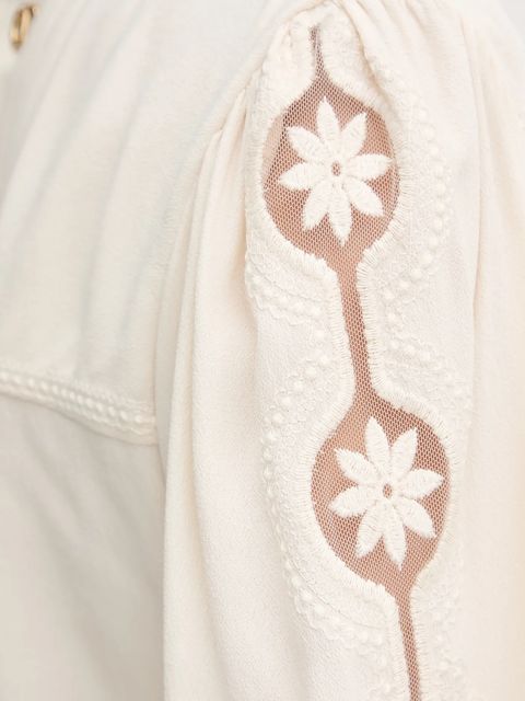 Twinset bluzka damska kolor beżowy z aplikacją 252TP2151