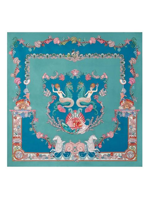 Versace Coral Theatre silk scarf - Green - zdjęcie produktu nr 1