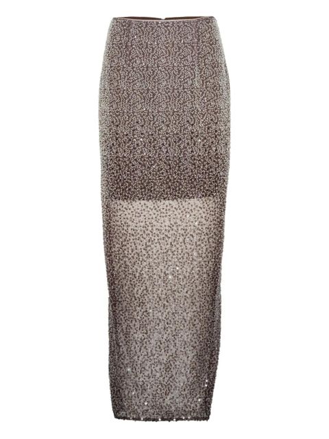 ROTATE BIRGER CHRISTENSEN beaded maxi skirt - Brown - zdjęcie produktu nr 1