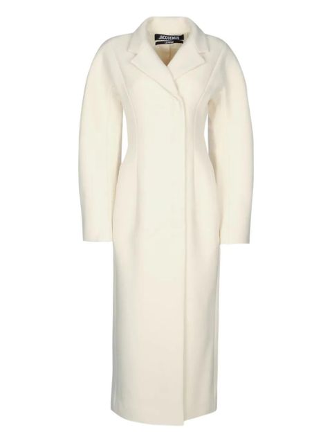 Jacquemus curved le manteau coat - White