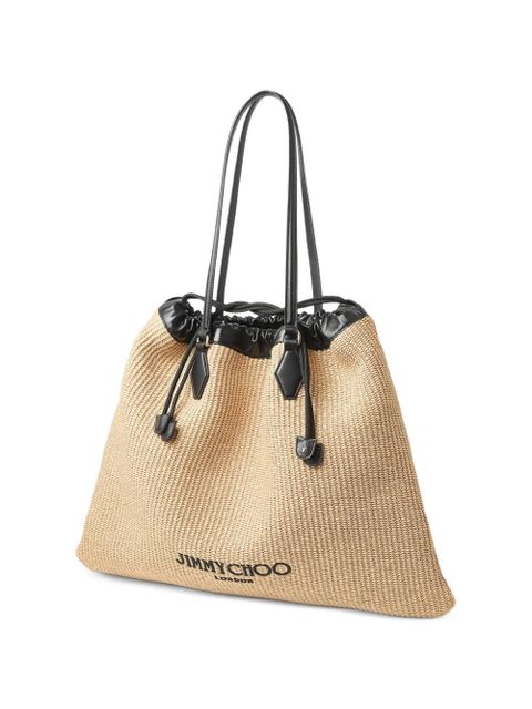Jimmy Choo drawstring tote large bag - Neutrals