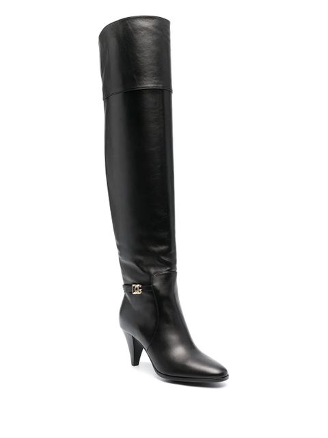 Dolce & Gabbana DG buckle knee-length boots - Black