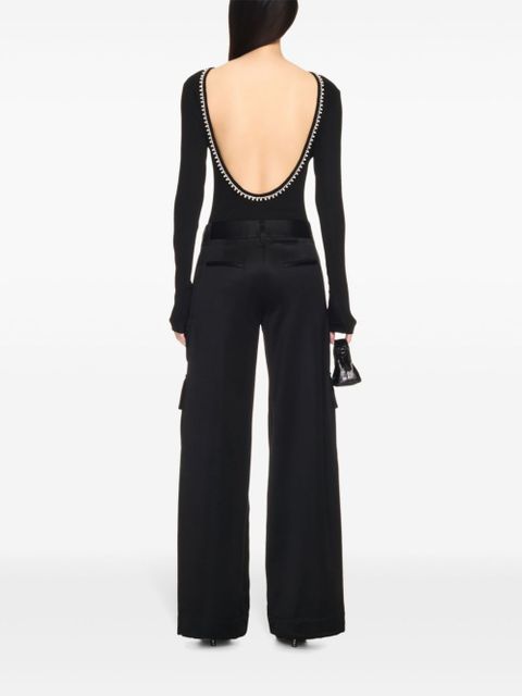 Off-White logo-embroidered top - Black