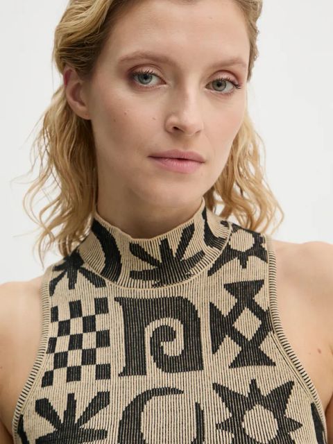 Nanushka bluzka MARAJ damska kolor beżowy wzorzysta NW24PFTP23699