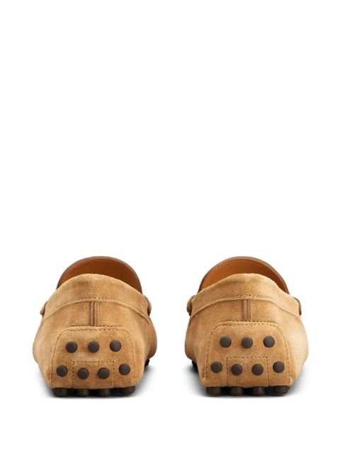 Tod's chain-embellishment suede loafers - Neutrals