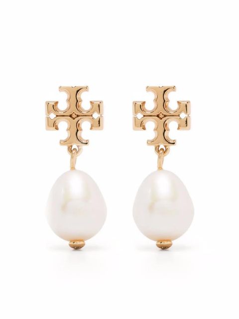 Tory Burch Kira pearl double hoop earrings - Gold - zdjęcie produktu nr 1