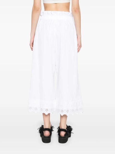 Simone Rocha ruffle-waisted cropped trousers - White