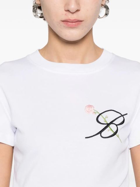 Blumarine floral-detail T-shirt - White
