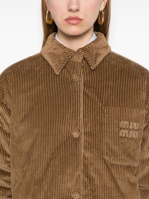 Miu Miu corduroy puffer jacket - Brown