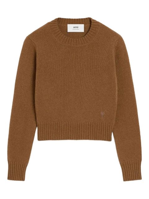 AMI Paris ribbed crew-neck sweater - Brown - zdjęcie produktu nr 1