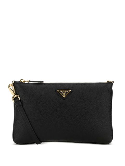 Prada leather logo-detailcrossbody bag - Black - zdjęcie produktu nr 1