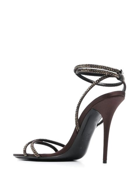 Saint Laurent Ava 105mm embellished sandals - Brown