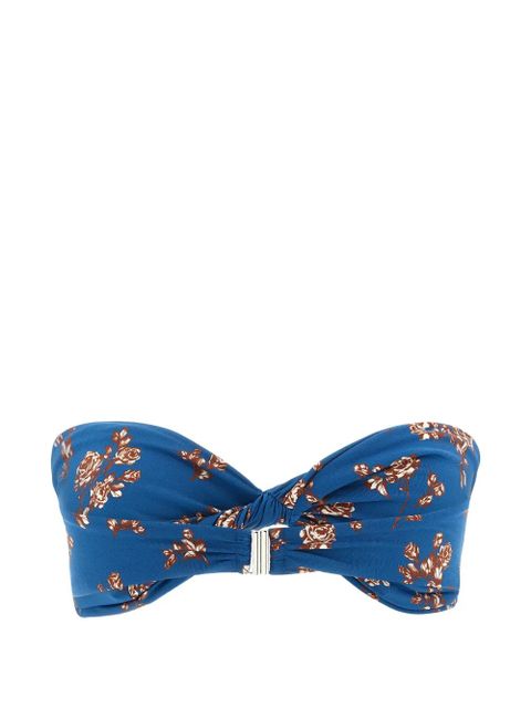 Magda Butrym floral-print twisted bikini top - Blue - zdjęcie produktu nr 2