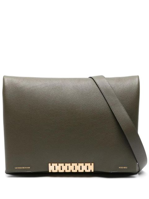 Victoria Beckham Jumbo Chain leather pouch - Green - zdjęcie produktu nr 1