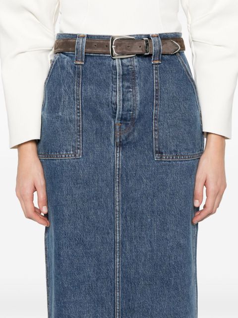 KHAITE Genevieve midi skirt - Blue