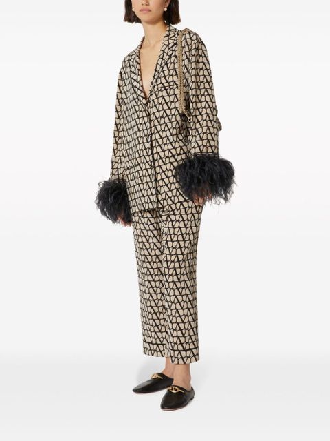 Valentino Garavani Toile Iconographe crepe-de-chine blouse - Neutrals