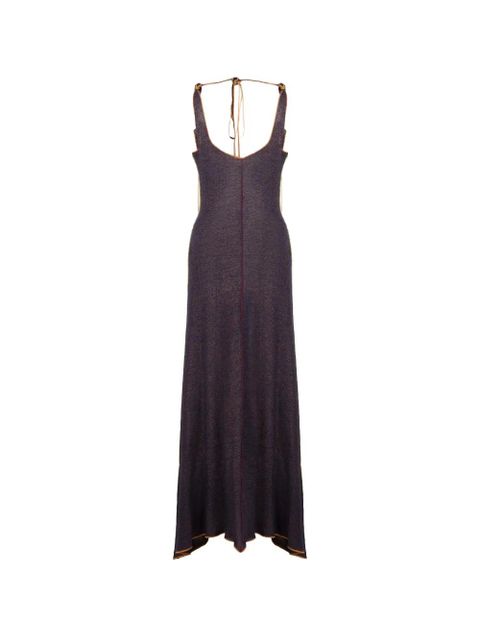 Marni linen-viscose dress with colorful edges - Blue - zdjęcie produktu nr 1