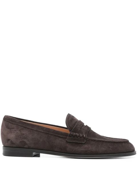 Gianvito Rossi Georgie penny-strap suede loafers - Brown - zdjęcie produktu nr 1