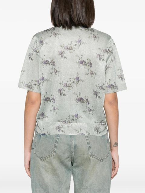 GANNI floral-print T-shirt - Green