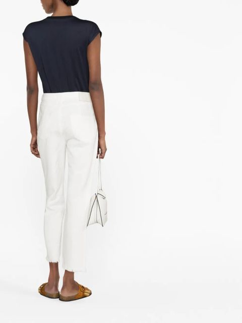 TWINSET high-rise laser-cut straight-leg jeans - White