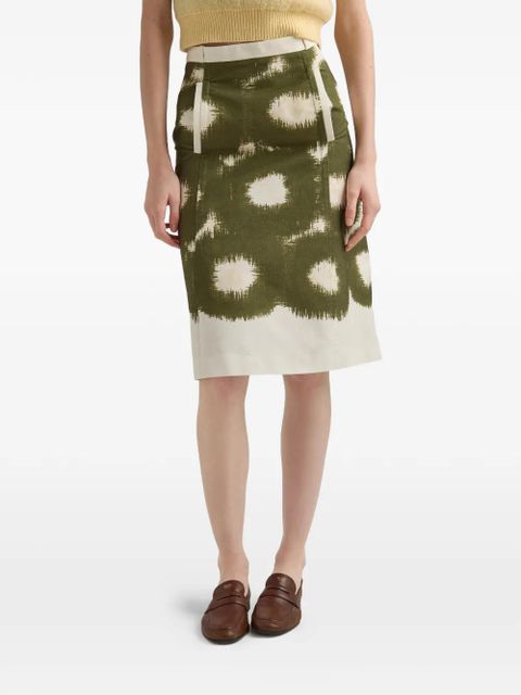 Prada printed canvas skirt - Green