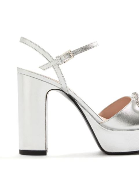 Valentino Garavani 115mm Vlogo Signature platform sandals - Silver