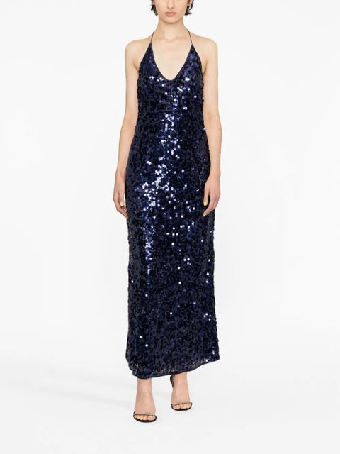 Oséree sequinned halterneck sleeveless dress - Blue - zdjęcie produktu nr 2
