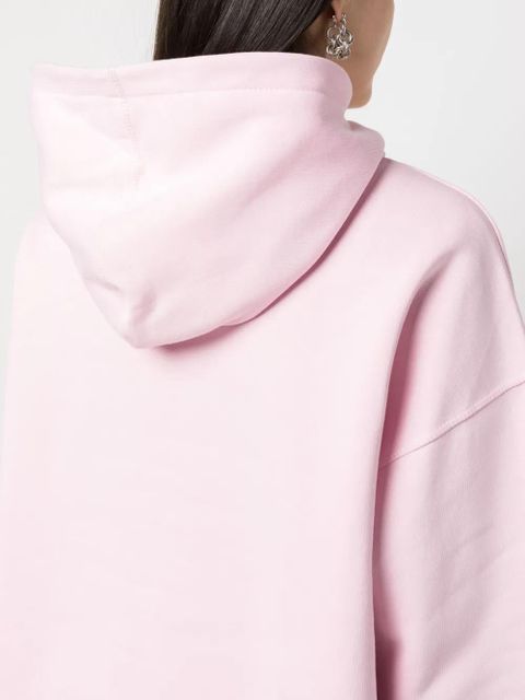 GANNI logo-print organic cotton hoodie - Pink