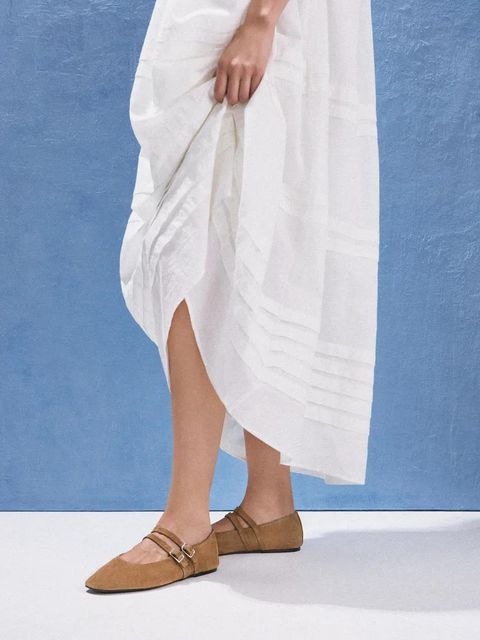 Answear.LAB baleriny zamszowe kolor brązowy - zdjęcie produktu nr 1