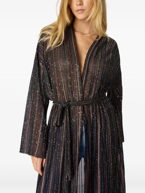 Missoni belted striped cardi coat - Black