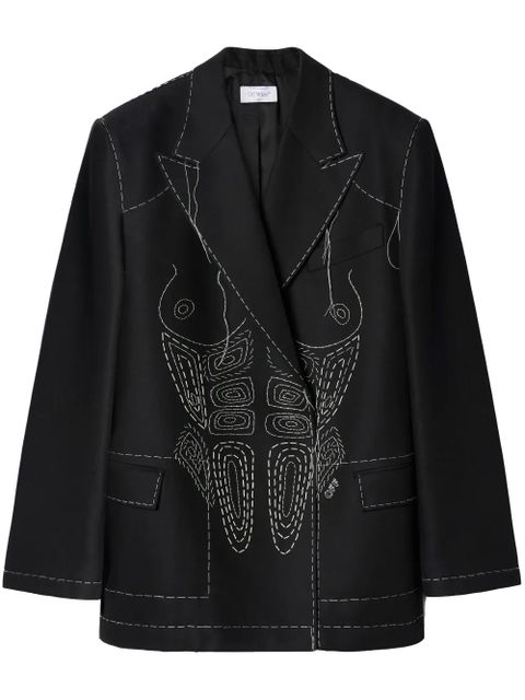 Off-White Runway Body Stitch double-breasted blazer - Black - zdjęcie produktu nr 1