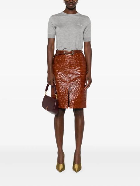 Gucci logo-embroidered short-sleeve T-shirt - Grey - zdjęcie produktu nr 2