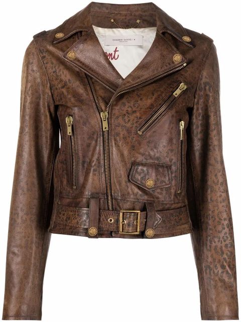 Golden Goose zip-fastening biker jacket - Brown - zdjęcie produktu nr 1
