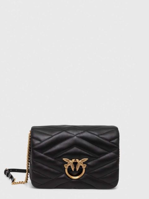 Pinko torebka skórzana kolor czarny 101585.A1ET