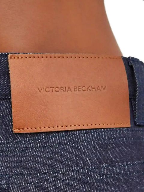 Victoria Beckham five-pocket leather-patch trousers - Blue - zdjęcie produktu nr 2