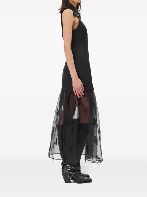GANNI layered-design midi dress - Black