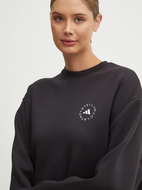 adidas by Stella McCartney bluza dresowa kolor czarny gładka IW6321