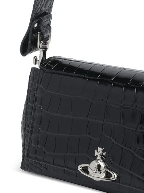 Vivienne Westwood medium Hazel logo-plaque shoulder bag - Black