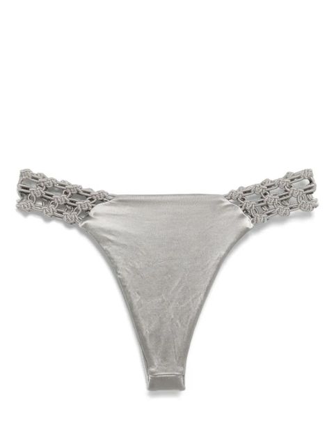Isa Boulder floral-macrame bikini bottoms - Grey - zdjęcie produktu nr 2