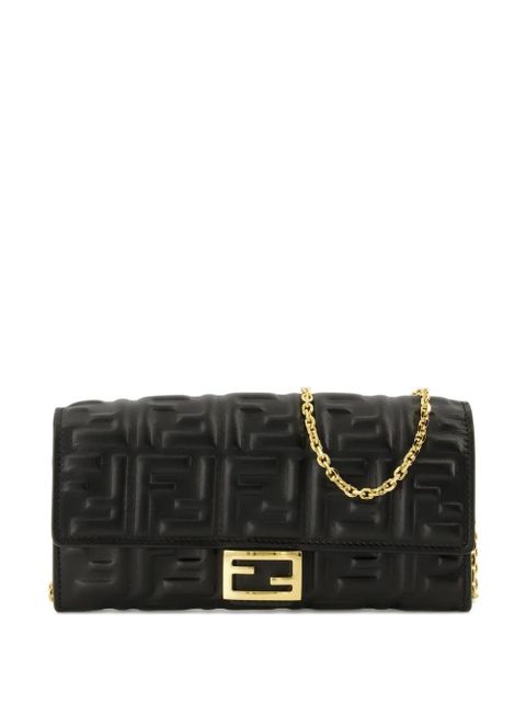 FENDI Baguette embossed clutch bag - Black - zdjęcie produktu nr 1