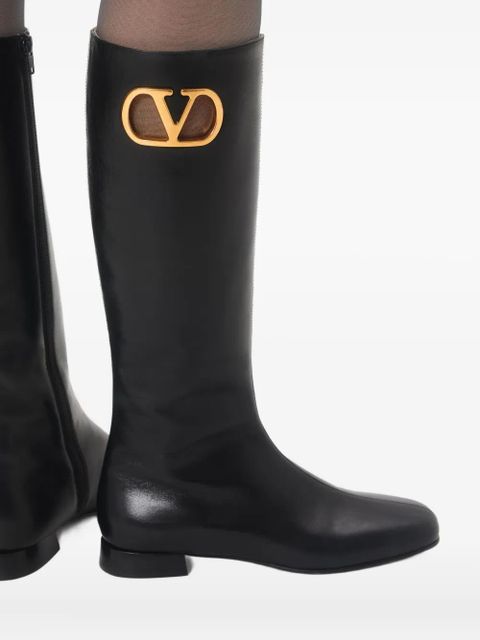 Valentino Garavani VLogo Signature leather boots - Black